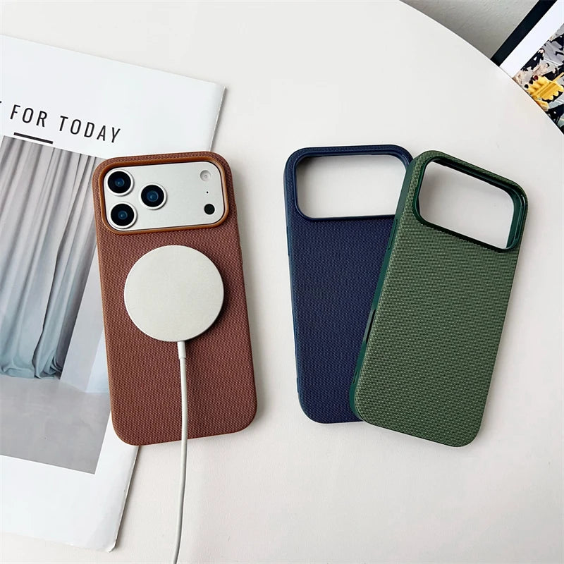 Premium Tech Fabric Woven Magnetic Phone Case for Mag Safe, Shockproof Cover, Anti-scratch and Anti-fingerprint Phone Case