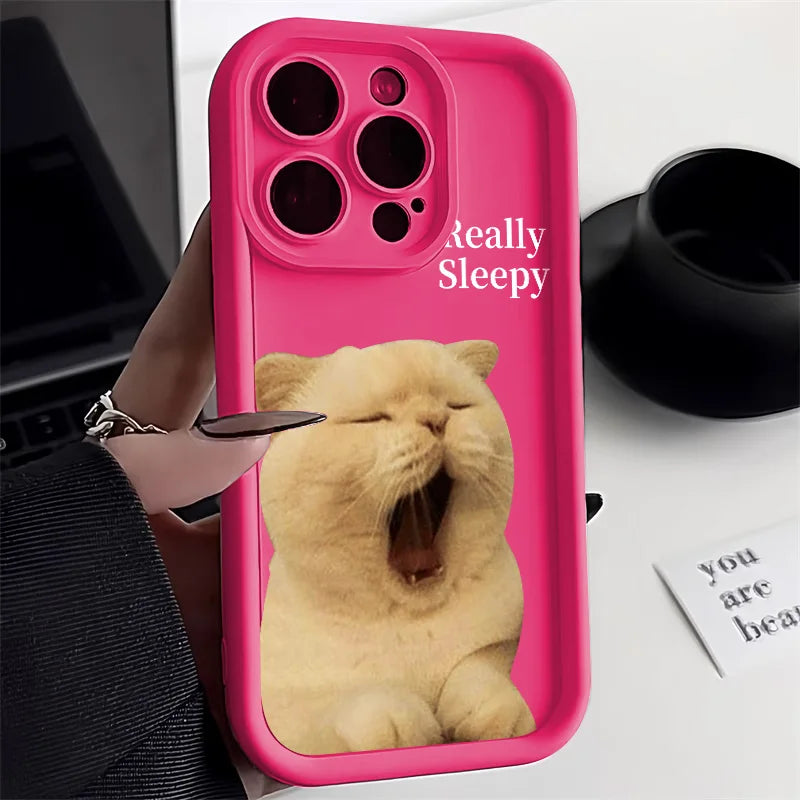 High Quality and Unique Cat Design Case For iPhone, Magsafe Case With Camera Lens Protection, Bumper Cover Phone Case, Soft Silicone Case