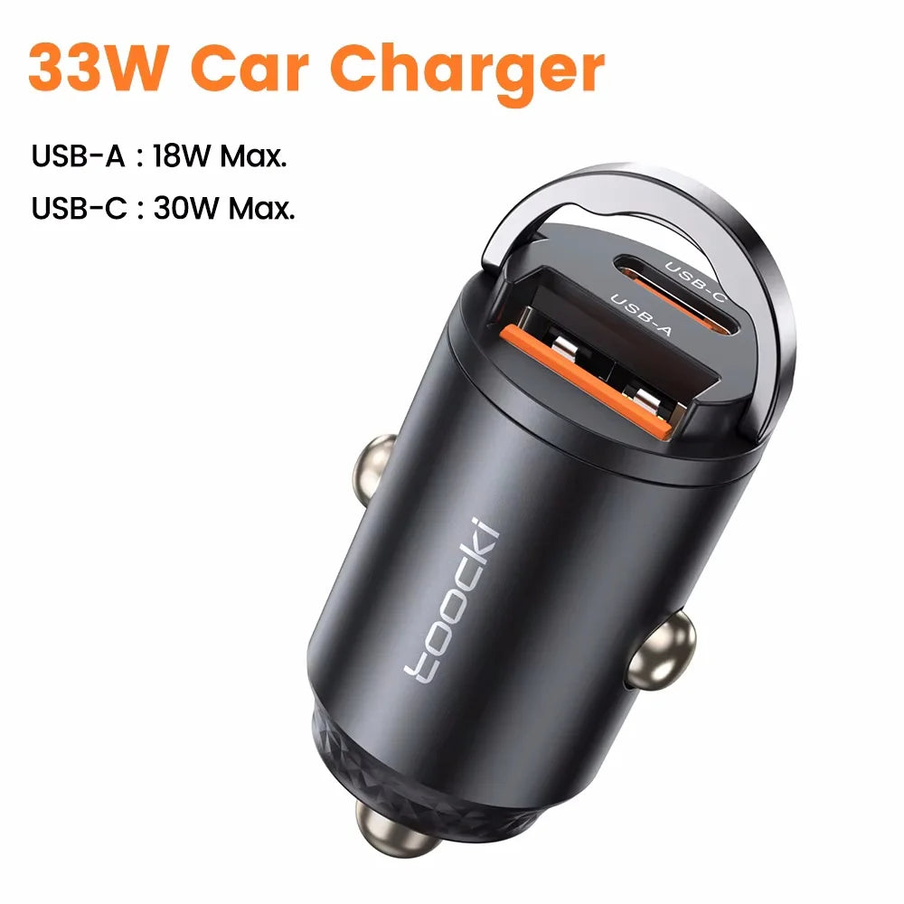 High Quality Car Charger, 45W Power, Fast Charging, USB C, Charger Adapter For iPhone