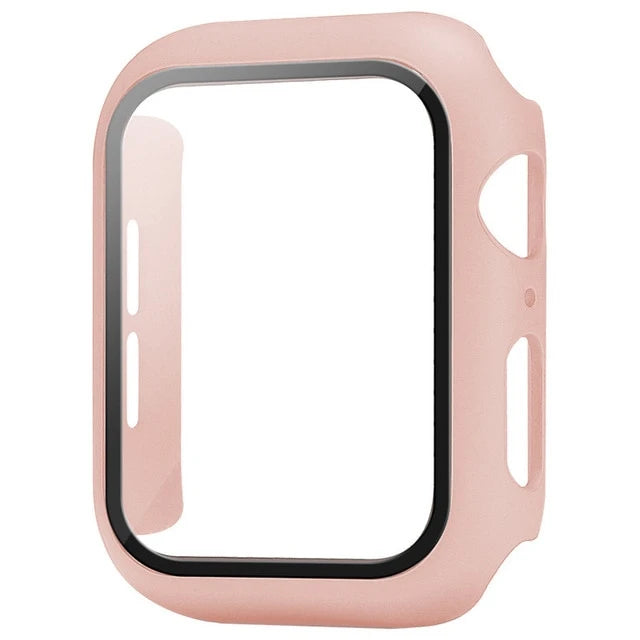 Premium Glass + Case For Apple Watch 8 7 6 SE 5 9 iWatch, Screen Protector for Apple watch, 44mm 45mm 41mm 40mm 42mm 38mm.