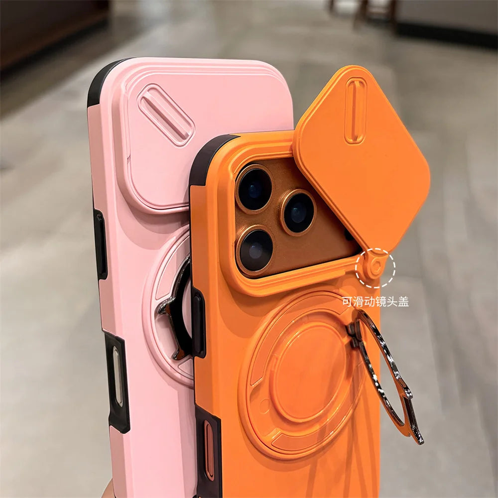 Premium Magnetic Stand Phone Case for iPhone, Full Camera Protection, All Around Protection Phone Case, Shockproof Protection Phone Case