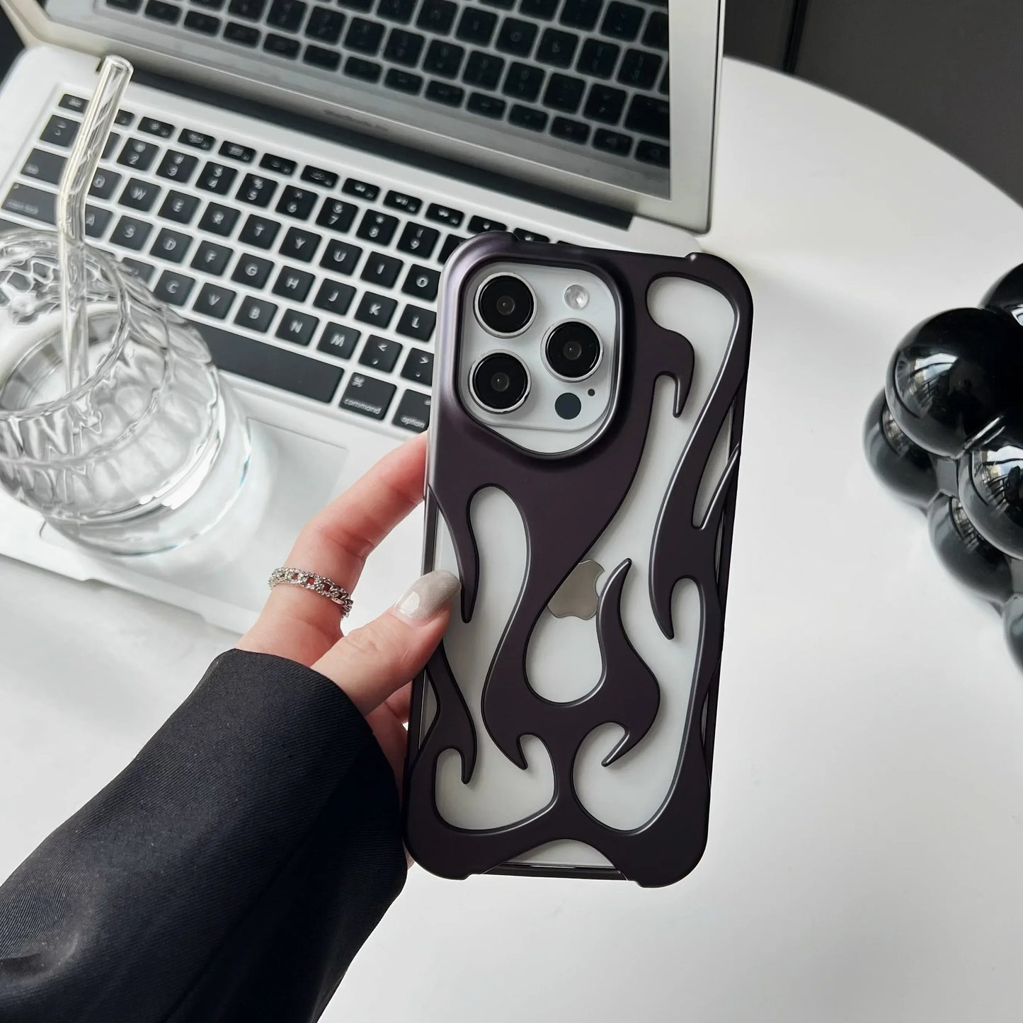 Luxury 3D Flame Case for iPhone, Unique Design Case, Anti-Fingerprint and Anti-Scratch, Matte Design