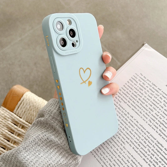 Multicolour Heart Premium Design Case For iPhone, Luxury Soft Silicon Case, Anti-Scratch and Shockproof