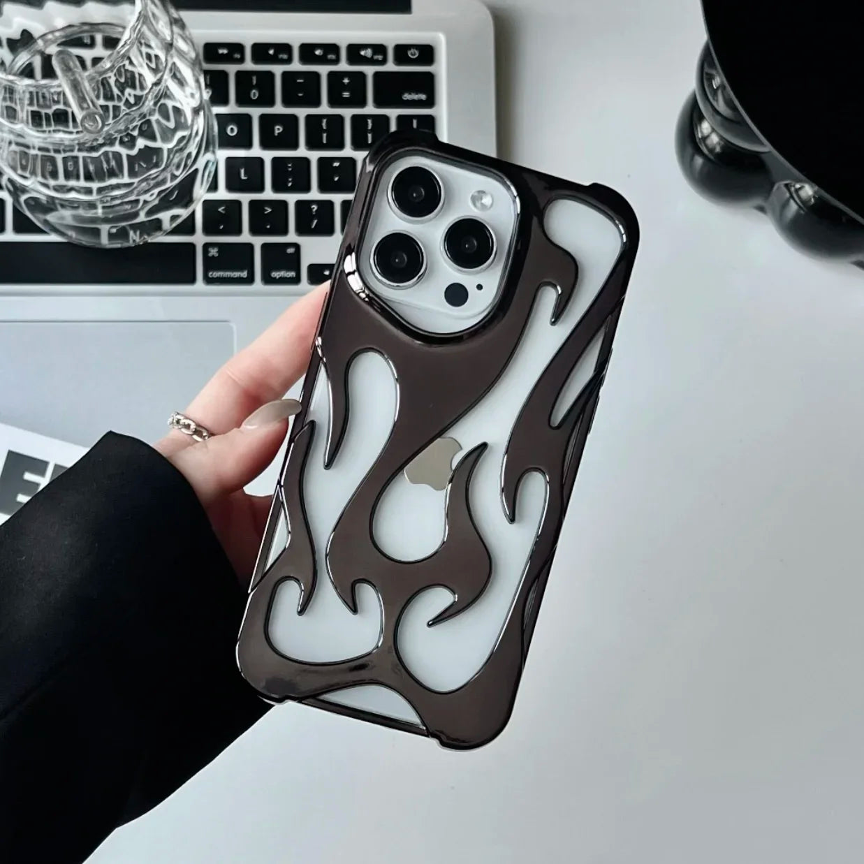 Luxury 3D Flame Case for iPhone, Unique Design Case, Anti-Fingerprint and Anti-Scratch, Matte Design