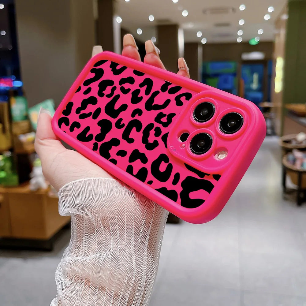 High Quality Leopard Print Phone Case For iPhone,  Matte Silicone, Soft Cover, Anti-Scratch and Anti-fingerprint case.