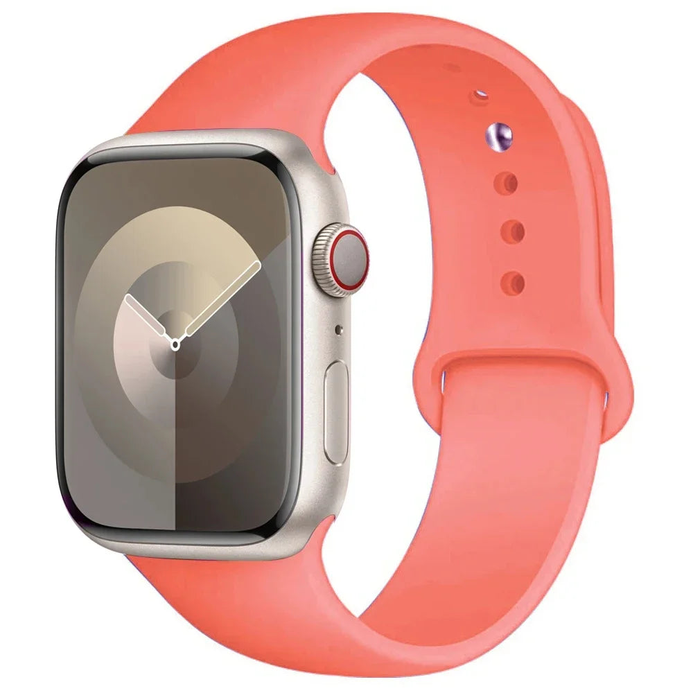 High Quality Silicone Strap For Apple Watch, 44mm 45mm 40mm 41mm 42-38mm 45 mm and series 8 7 6 5 4 3 SE 9 Ultra 2 49mm