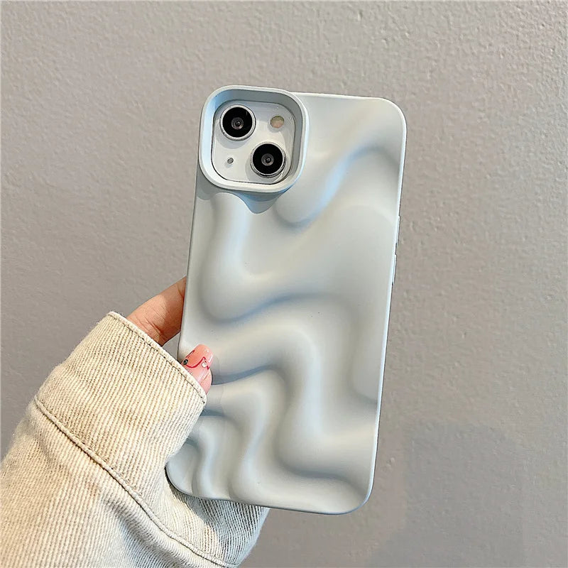 Luxury 3D Wave Case For iPhone, Soft Shockproof Back Cover, All Around Protection