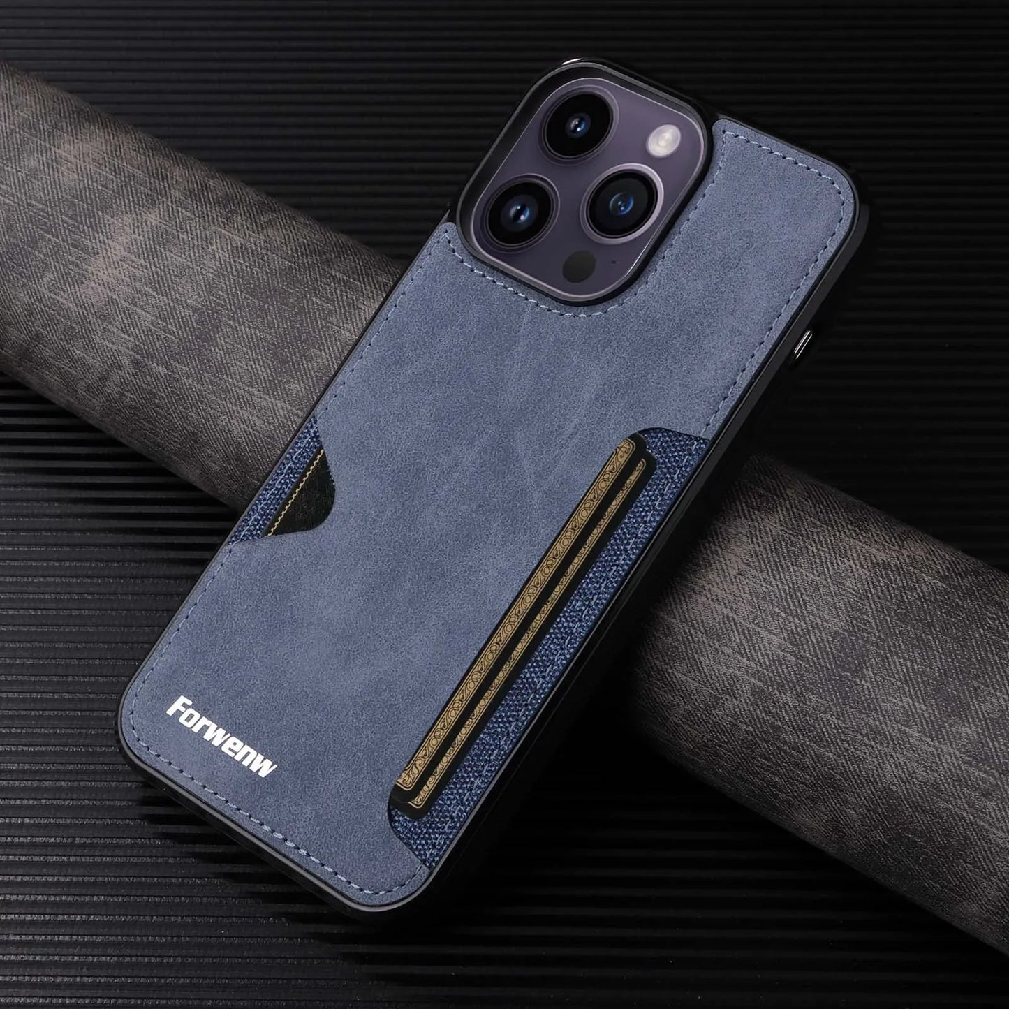 Luxury Leather Case for iPhone with Card Holder Slot, Soft Leather, All Around Protection Phone Case