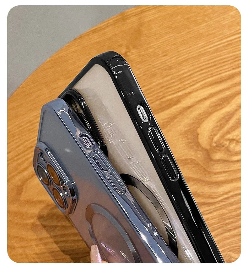 High Quality Silicone, Magnetic Case For MagSafe For iPhone, Clear and Soft Silicone, Wireless Charging Cover