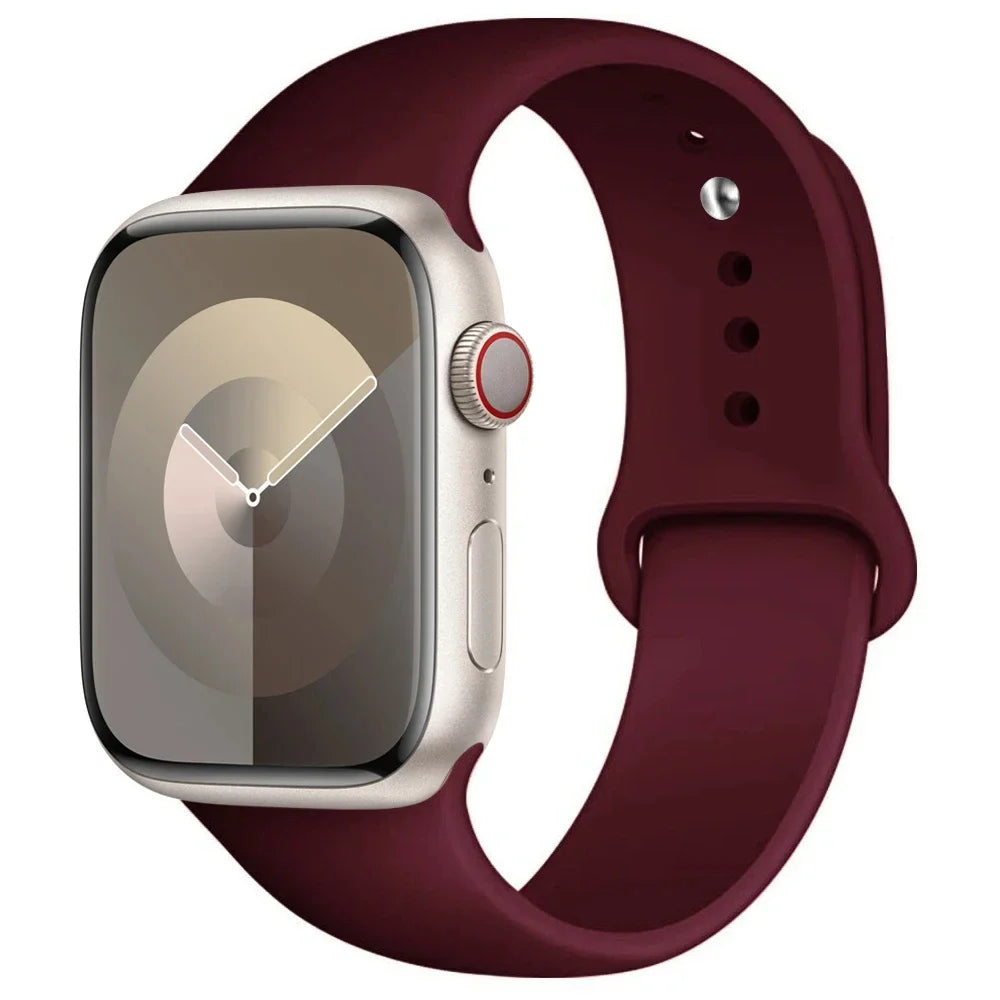 High Quality Silicone Strap For Apple Watch, 44mm 45mm 40mm 41mm 42-38mm 45 mm and series 8 7 6 5 4 3 SE 9 Ultra 2 49mm