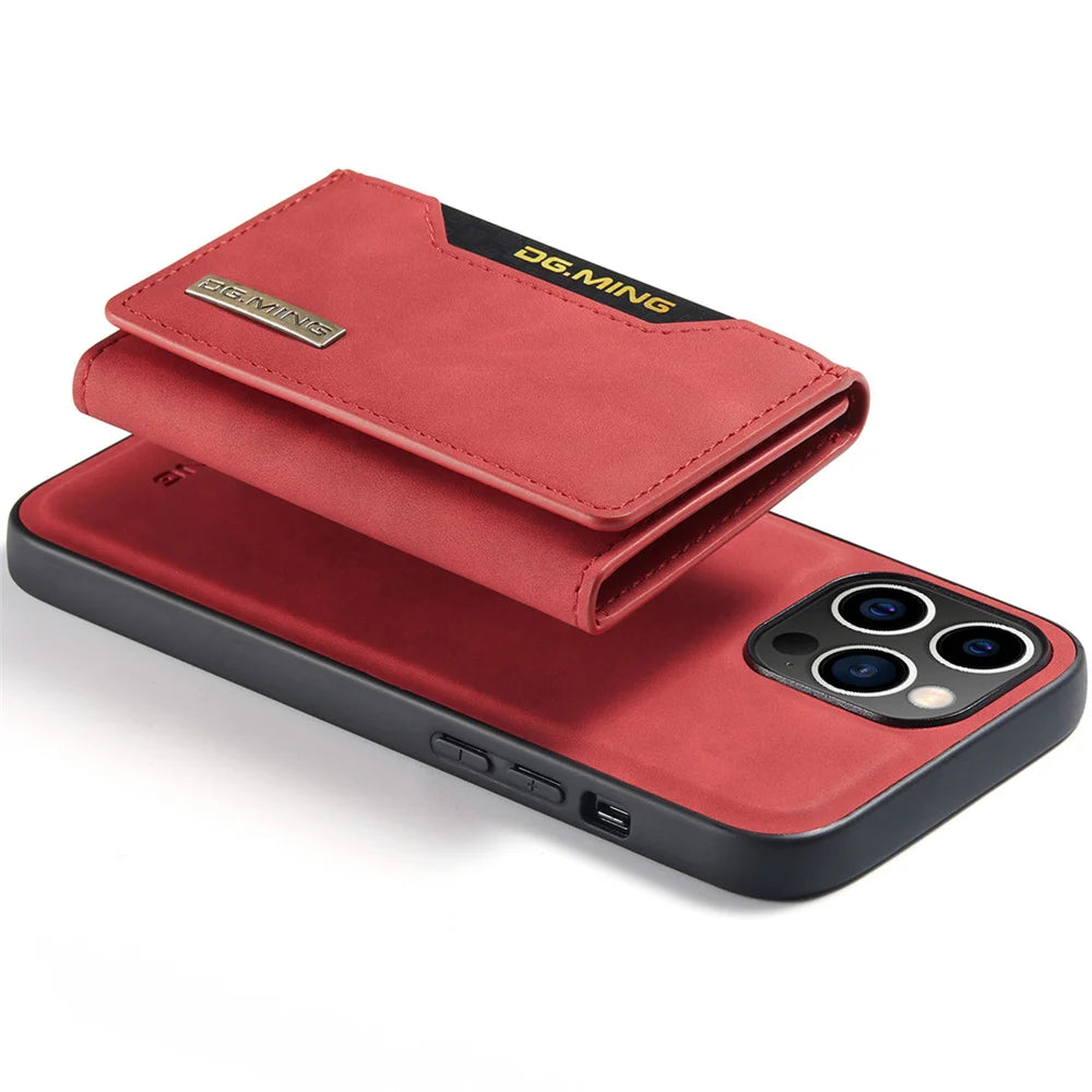 Premium Leather iPhone Case with Card Holder on the Back, Shockproof Resistant Phone Case