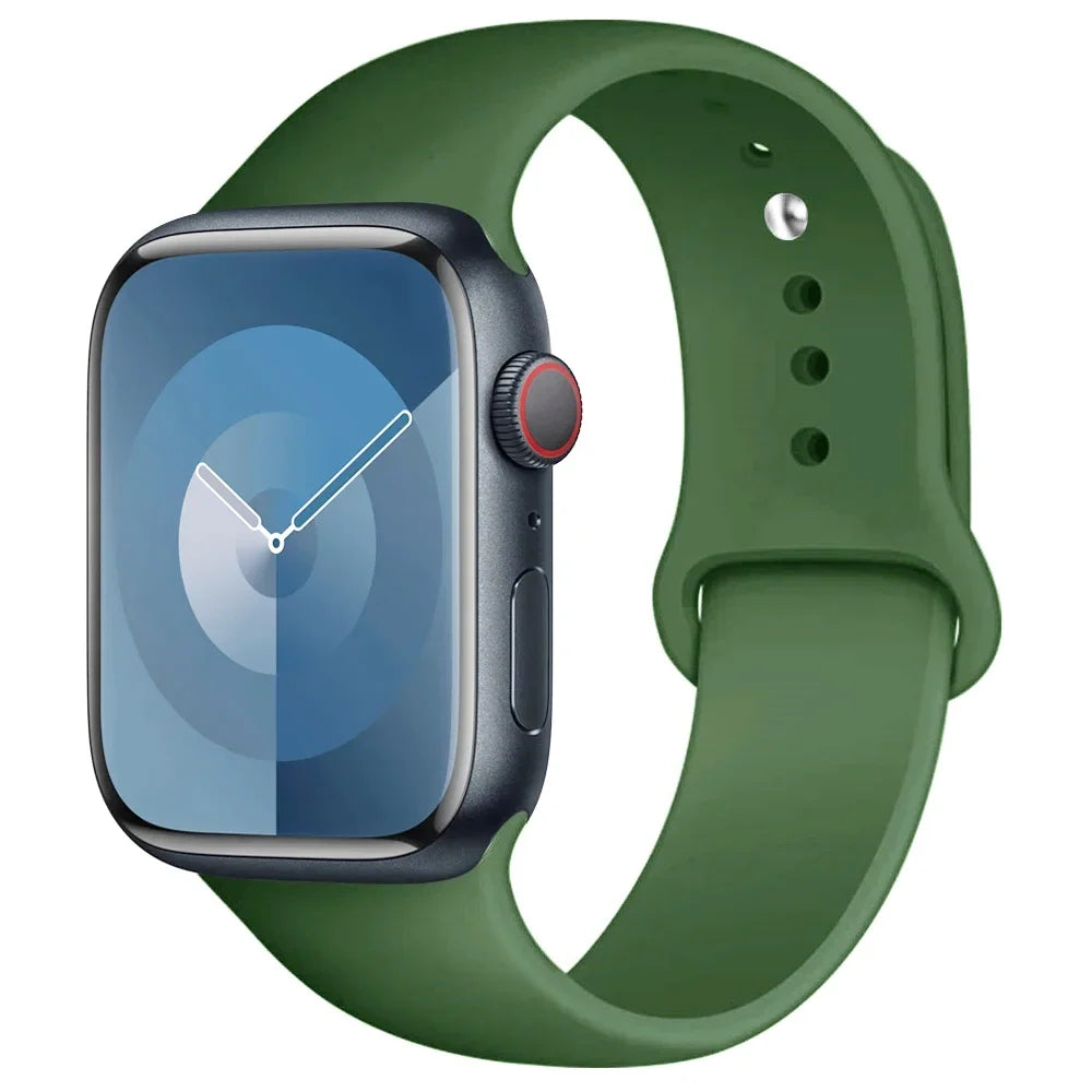 High Quality Silicone Strap For Apple Watch, 44mm 45mm 40mm 41mm 42-38mm 45 mm and series 8 7 6 5 4 3 SE 9 Ultra 2 49mm