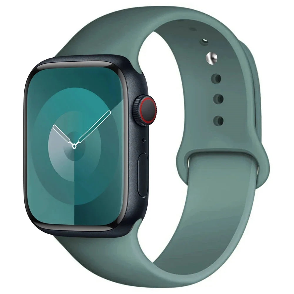 High Quality Silicone Strap For Apple Watch, 44mm 45mm 40mm 41mm 42-38mm 45 mm and series 8 7 6 5 4 3 SE 9 Ultra 2 49mm