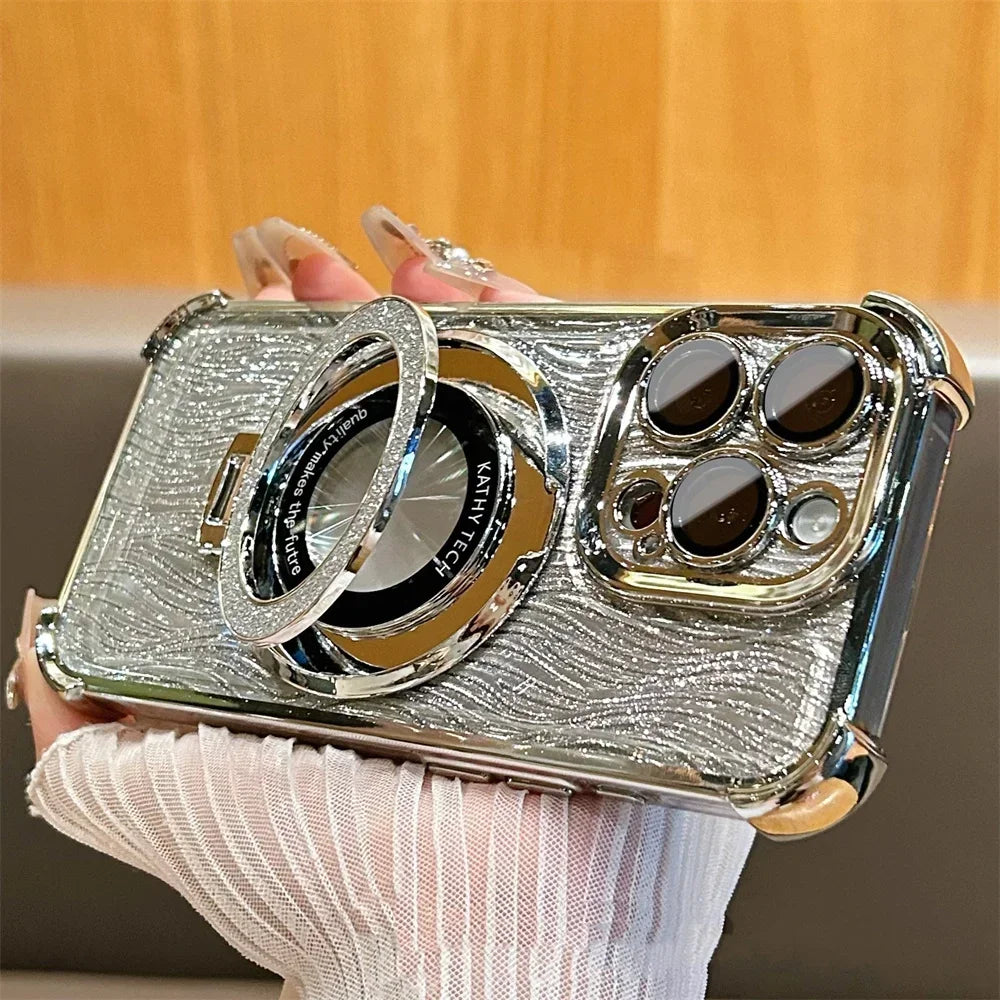 Luxury Glitter iPhone Case with Magsafe, High Quality Phone Holder, Shockproof Resistant and Anti-Scratch Material