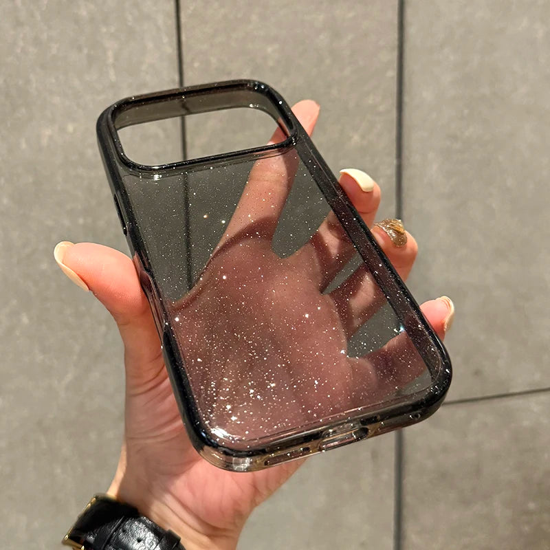 Luxury Glitter Transparent Phone Case For iPhone, Shockproof Resistant Case, Soft and Slim Cover