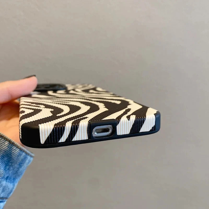 High Quality Silicone, Black and White Zebra Design Case For iPhone, Shockproof Soft Cover