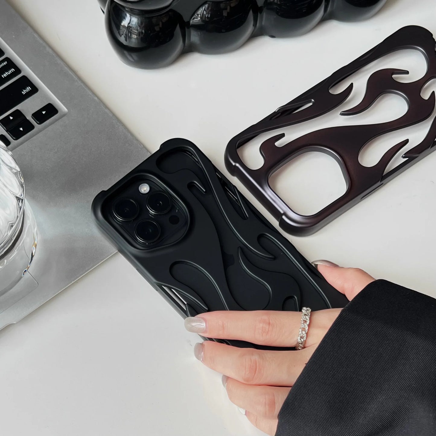 High Quality 3D Flame Phone Case for iPhone, Slim and Shockproof Protection, Soft Cover