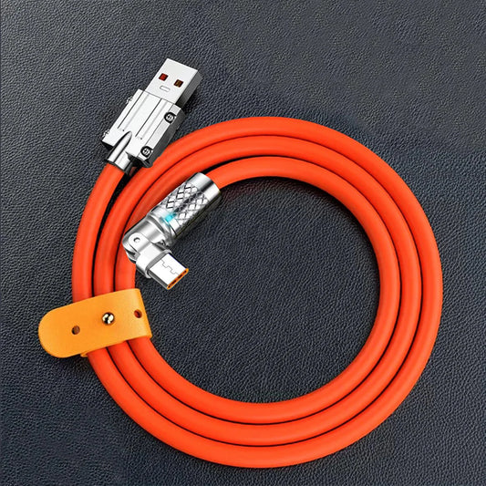 High Quality Silicone Cable, USB C with 120W, For iPhone 14 13 12 11 Pro Max/ Mini, 180 Rotating, Ultra Fast Charging, Type C