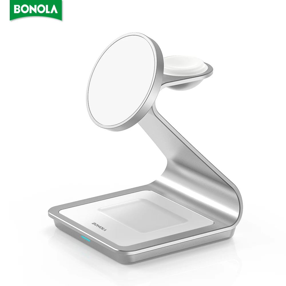 High Quality Charging Station, Magnetic 3 in 1 Wireless Charger for iPhone 15 Pro Max/14/13, Apple Watch and Air Pods, 30W.