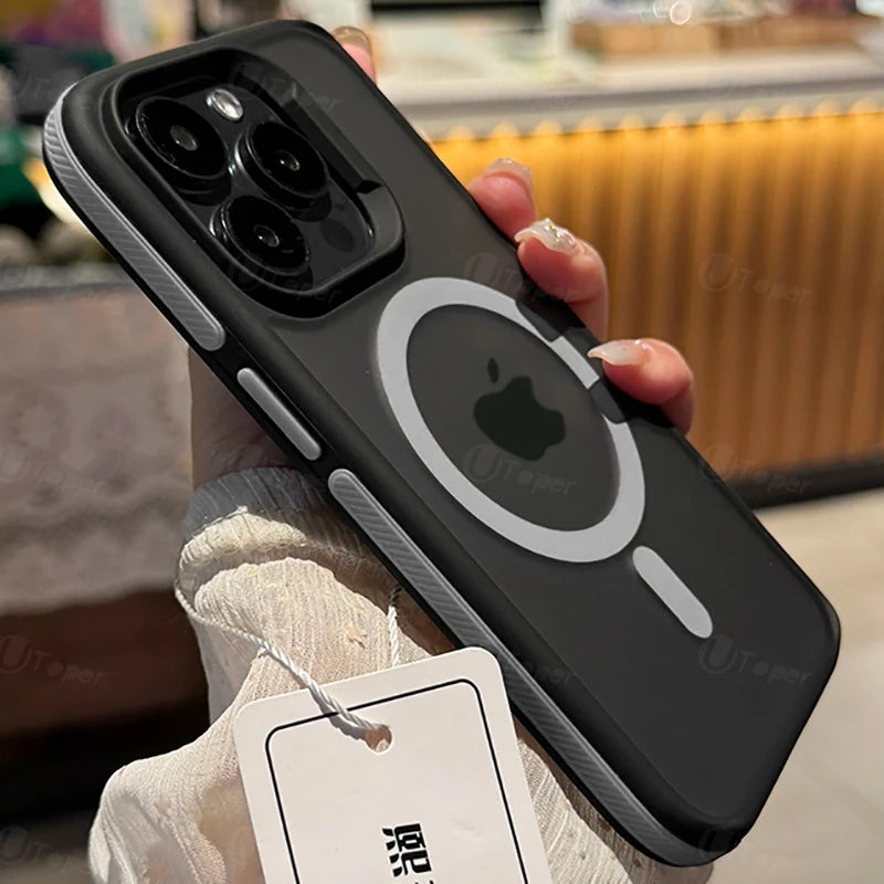 High Quality Translucent Silicone, Magnetic Phone Case For iPhone, Shockproof Bumper Cover, All Around Protection