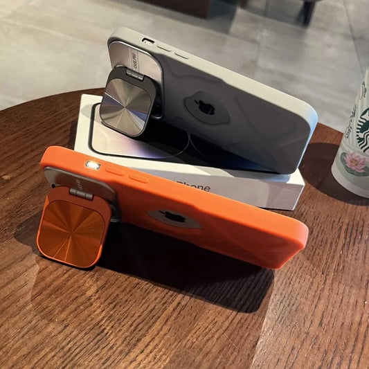 Premium Silicone Case, Magnetic Case with Lens Protection Flip Stand, Magsafe and Camera Protection