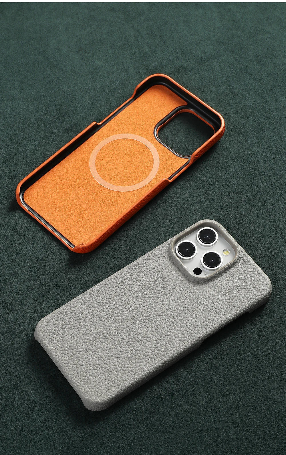Premium Quality Magsafe Case for iPhone, Natural Leather, Magnetic Charging Case, Anti-fingerprint and Shock-proof Case.