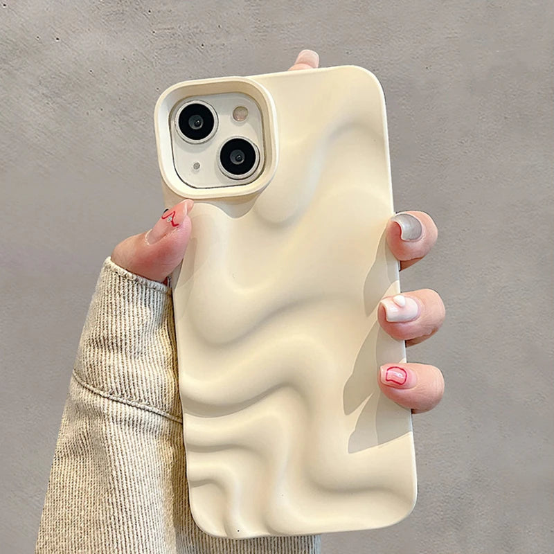 Luxury 3D Wave Case For iPhone, Soft Shockproof Back Cover, All Around Protection