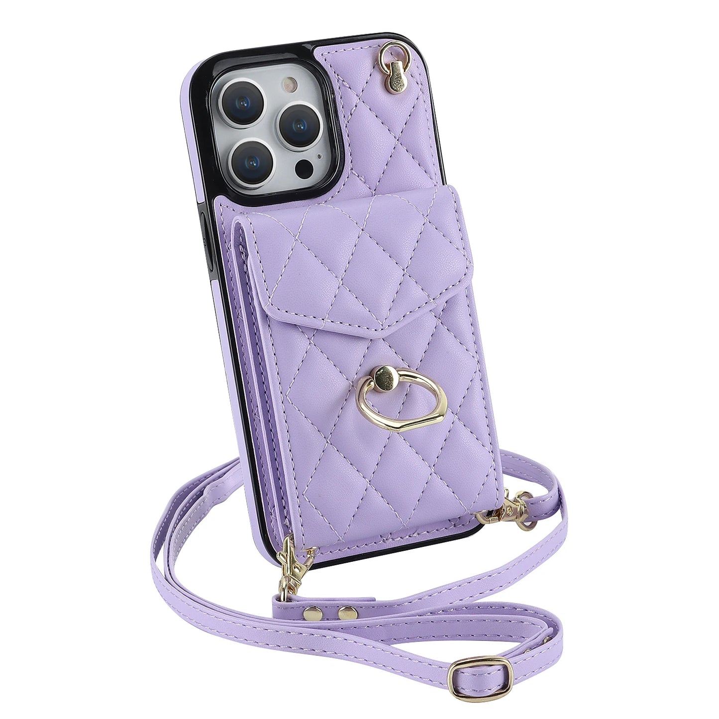 High Quality Crossbody Leather Case for iPhone with Wallet, Premium Leather, All Around Protection Phone Case.
