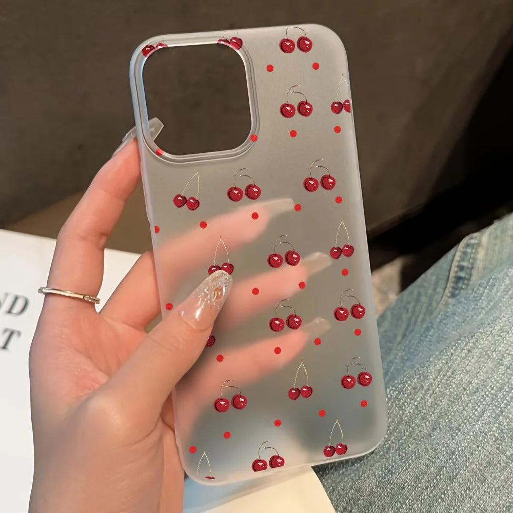 Premium Silicone Case, Little Cherry Design, Shock-proof Resistant Phone Case, All Around Protection