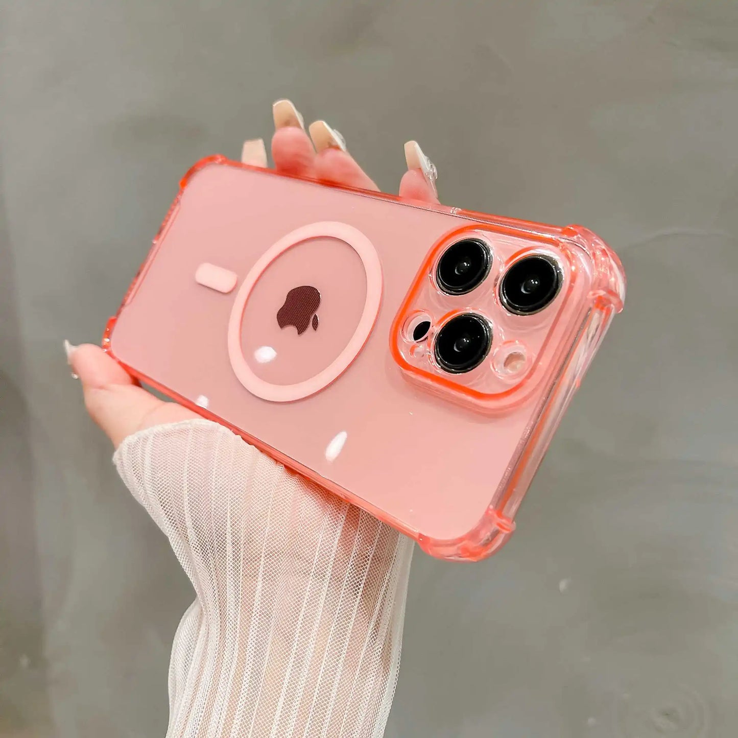 Luxury Wireless Charging Phone Case, MagSafe and Shockproof Phone Case For iPhone, Transparent and Magnetic Bumper Cover
