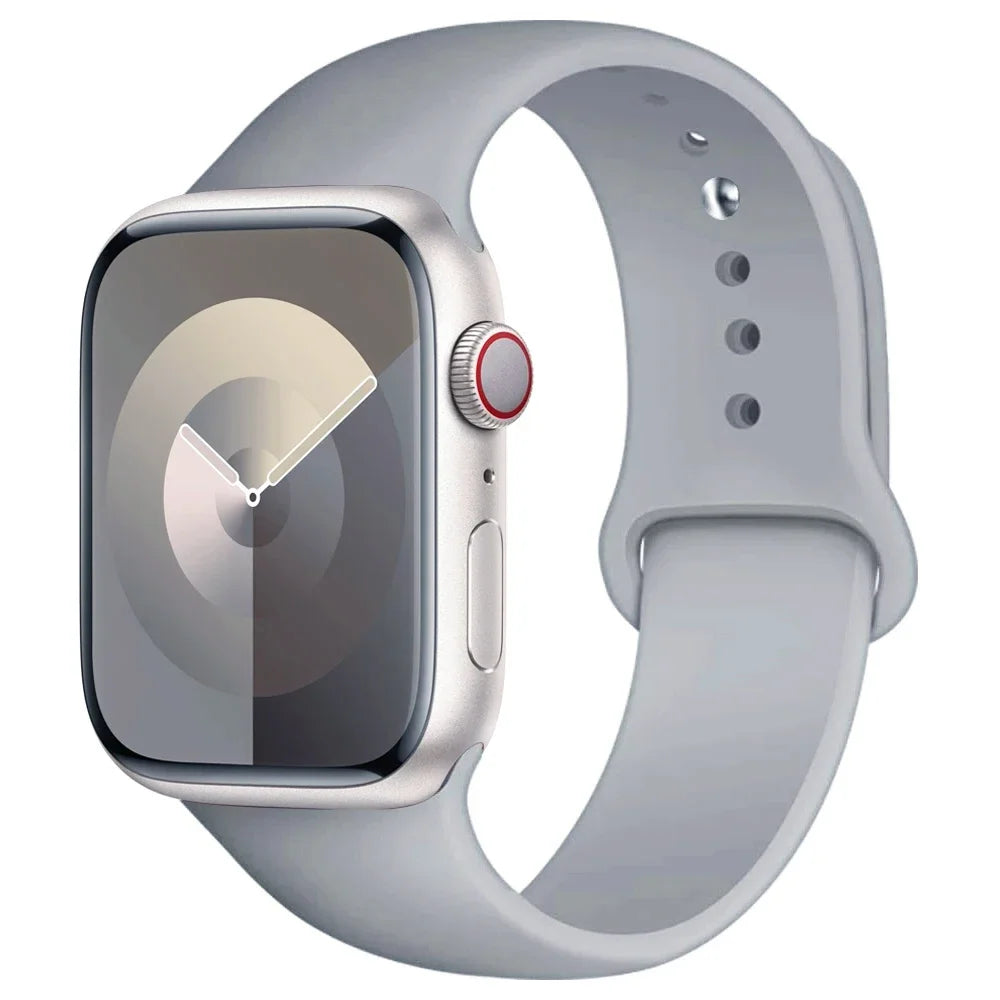 High Quality Silicone Strap For Apple Watch, 44mm 45mm 40mm 41mm 42-38mm 45 mm and series 8 7 6 5 4 3 SE 9 Ultra 2 49mm