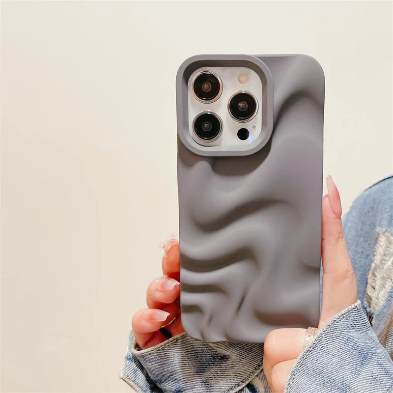 Luxury 3D Wave Case For iPhone, Soft Shockproof Back Cover, All Around Protection