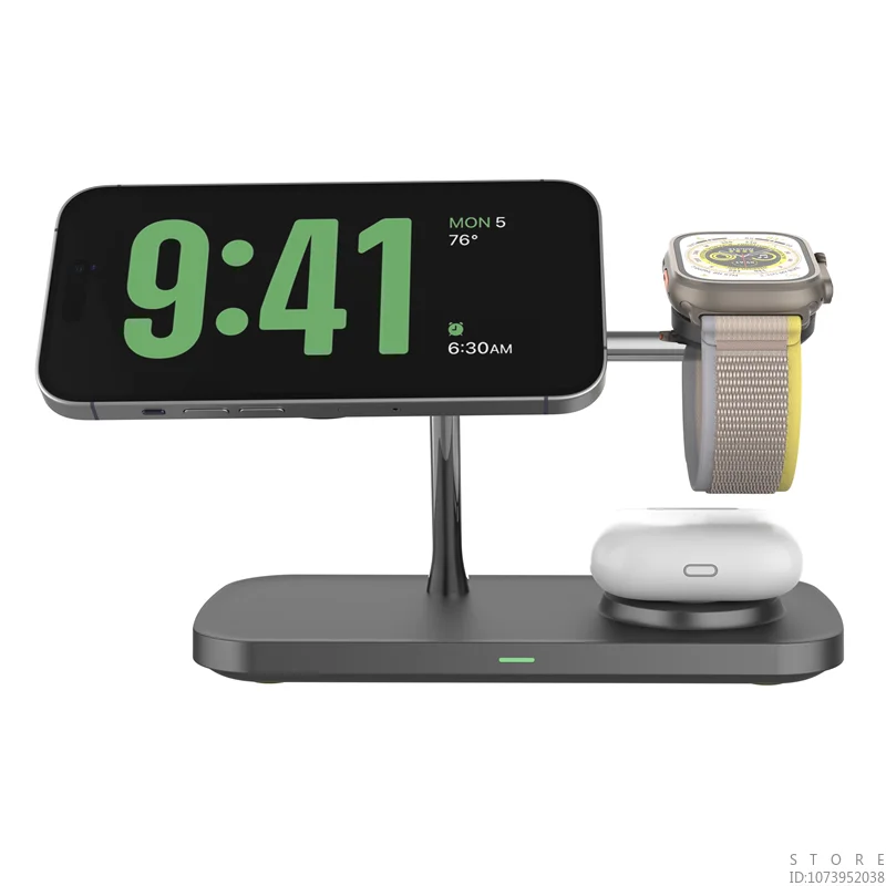 High Quality 3 in 1 Magnetic Charging Station for iPhone, iWatch and Air Pods, Wireless Charger Station