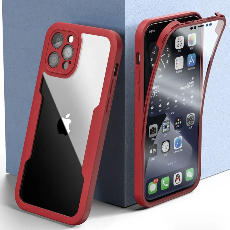 High Quality iPhone Case ,360 Protection Case, Full Cover Camera Lens and Screen Protection, Anti-Fingerprint and Shock-protection