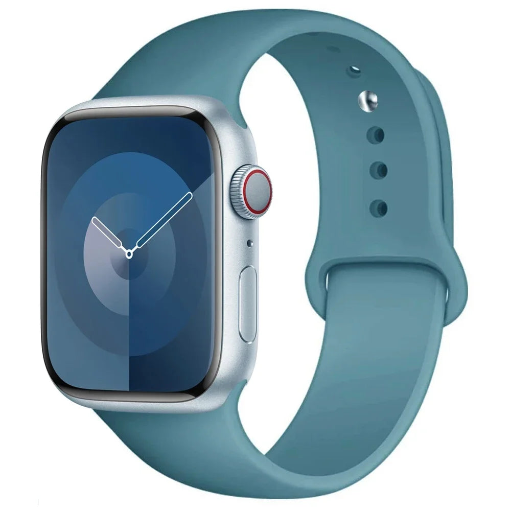 High Quality Silicone Strap For Apple Watch, 44mm 45mm 40mm 41mm 42-38mm 45 mm and series 8 7 6 5 4 3 SE 9 Ultra 2 49mm