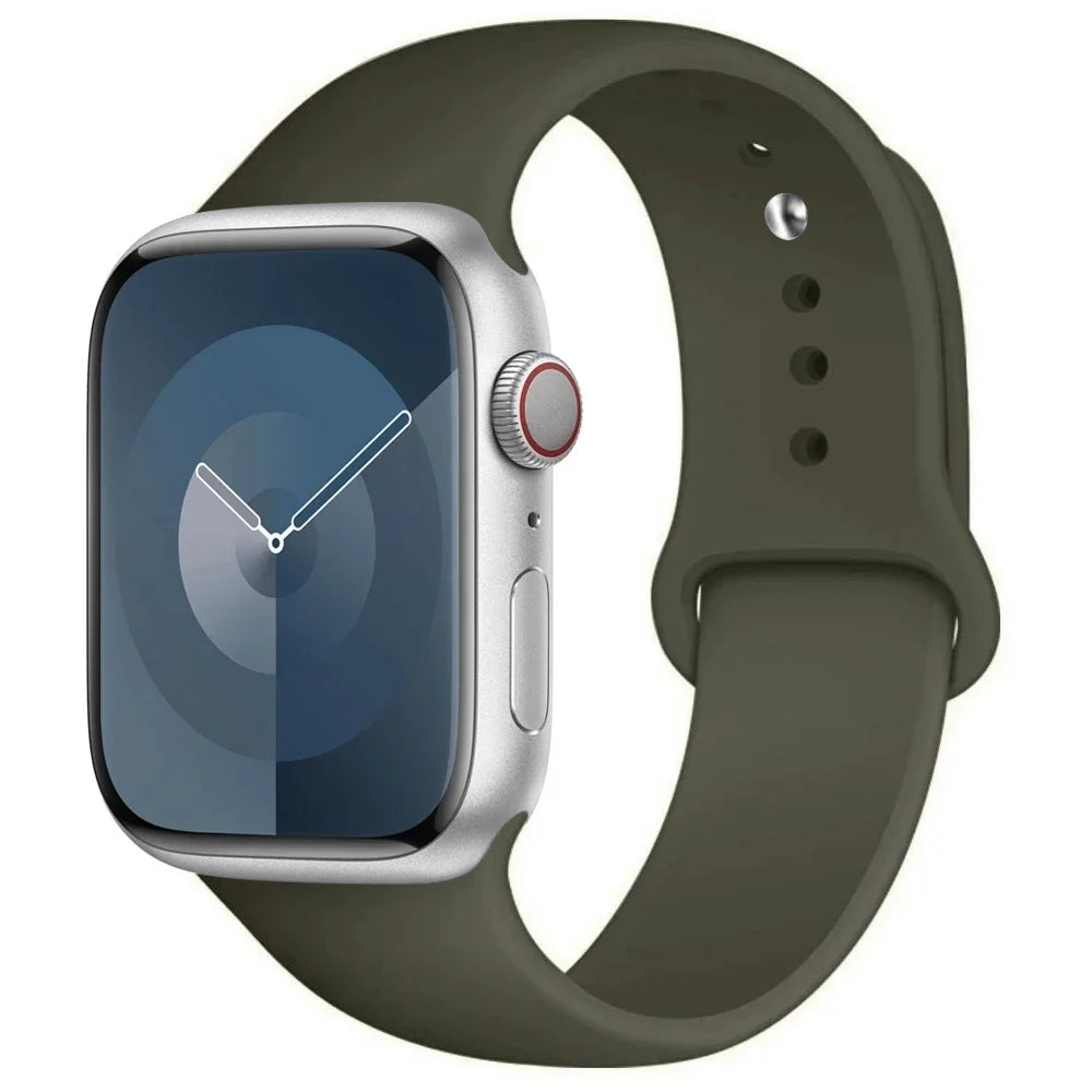 High Quality Silicone Strap For Apple Watch, 44mm 45mm 40mm 41mm 42-38mm 45 mm and series 8 7 6 5 4 3 SE 9 Ultra 2 49mm