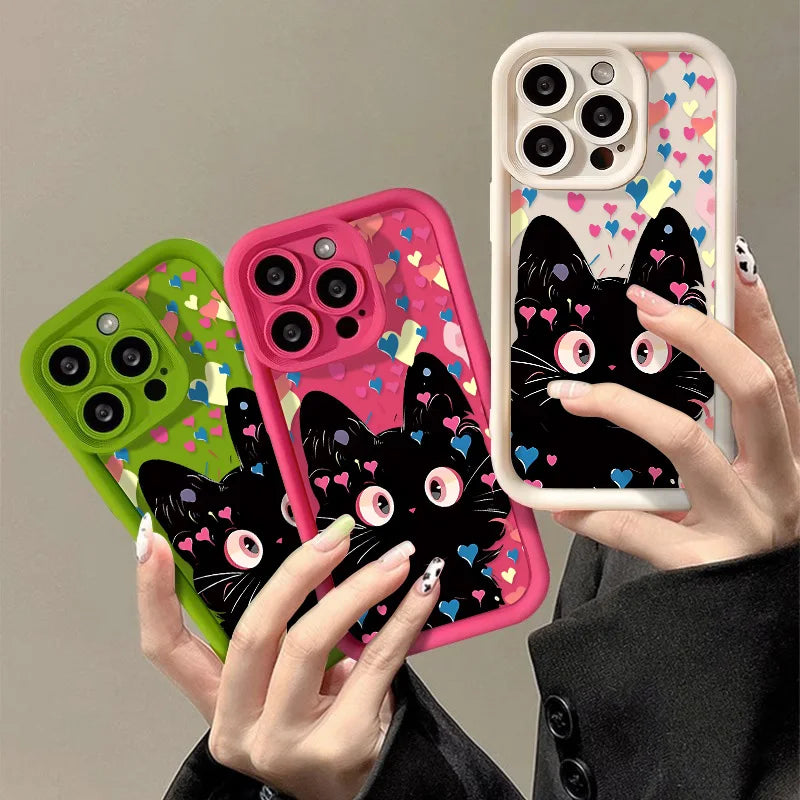 High Quality and Unique Cat Design Case For iPhone, Magsafe Case With Camera Lens Protection, Bumper Cover Phone Case, Soft Silicone Case