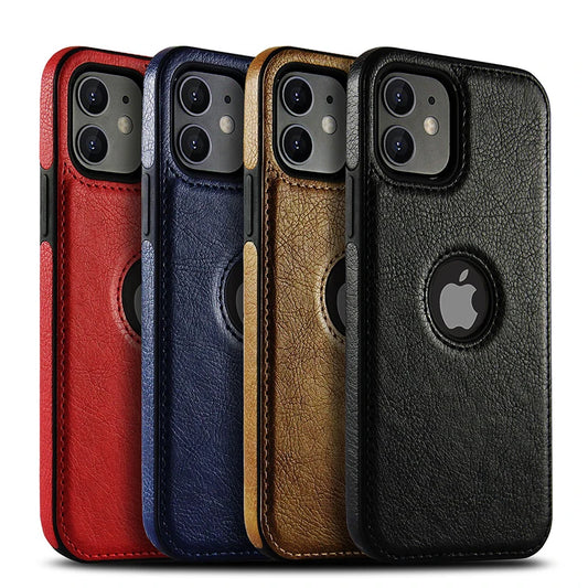 High Quality Leather iPhone Case, Ultra-Thin Texture, Bumper Cover Phone Case With Camera Lens Protection, Premium Protective Cover