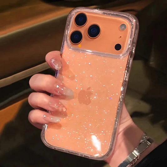 Luxury Glitter Transparent Phone Case For iPhone, Shockproof Resistant Case, Soft and Slim Cover