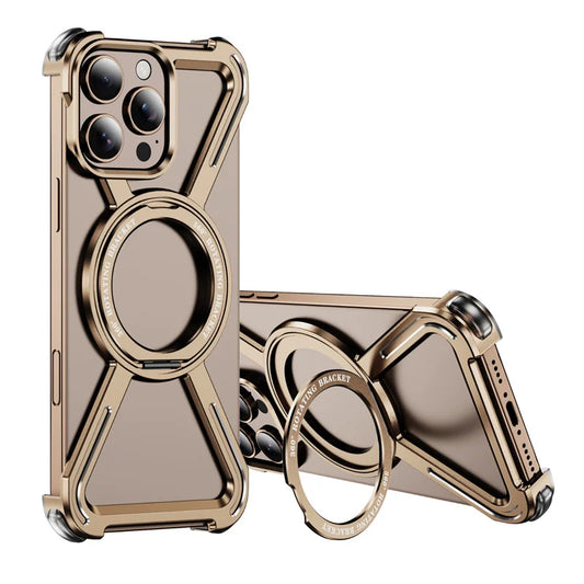 Military Armor Magnetic Phone Case For iPhone, Metal Ring Stand, Shockproof Protection Case, Unique Design
