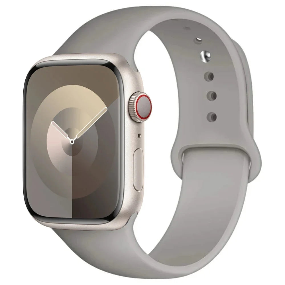 High Quality Silicone Strap For Apple Watch, 44mm 45mm 40mm 41mm 42-38mm 45 mm and series 8 7 6 5 4 3 SE 9 Ultra 2 49mm