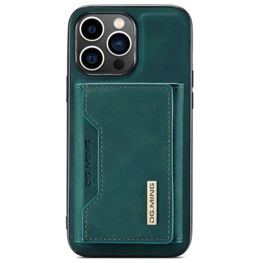 Premium Leather iPhone Case with Card Holder on the Back, Shockproof Resistant Phone Case