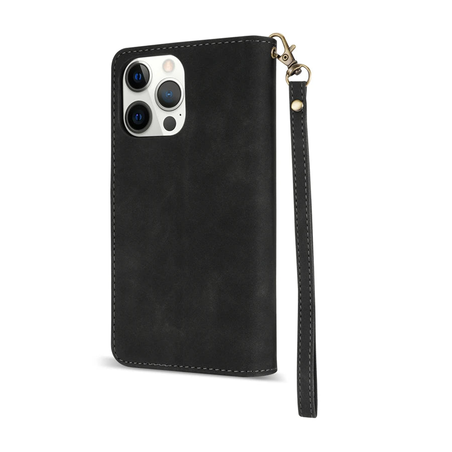 Premium Leather Case for iPhone, Wallet Multi-card Stand, Magnetic Flip Leather Case, 360 Protection