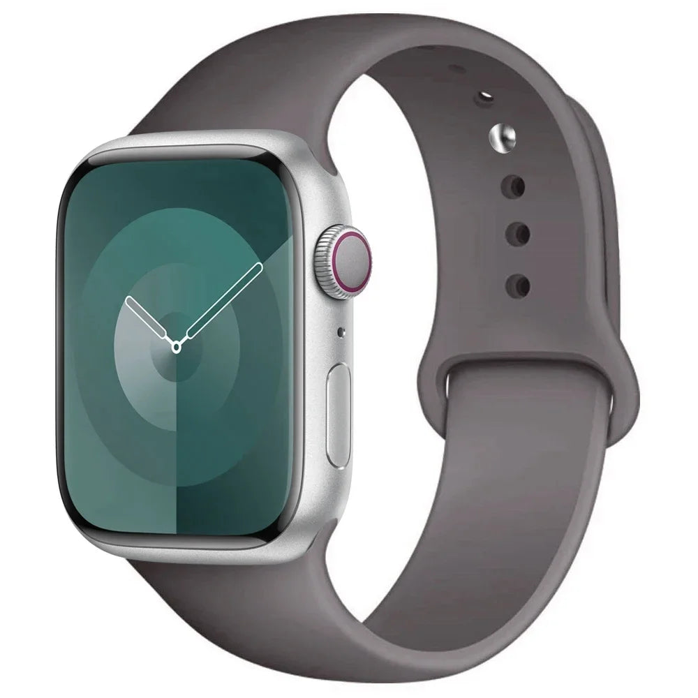 High Quality Silicone Strap For Apple Watch, 44mm 45mm 40mm 41mm 42-38mm 45 mm and series 8 7 6 5 4 3 SE 9 Ultra 2 49mm