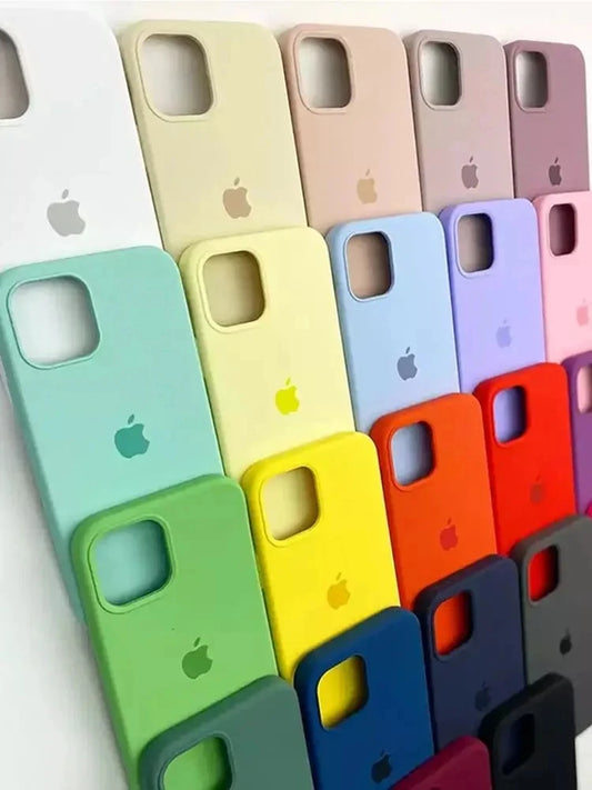 Luxury Silicone Case for iPhone, Full Logo Cover, Unique Colors, All Around Protection Phone Case