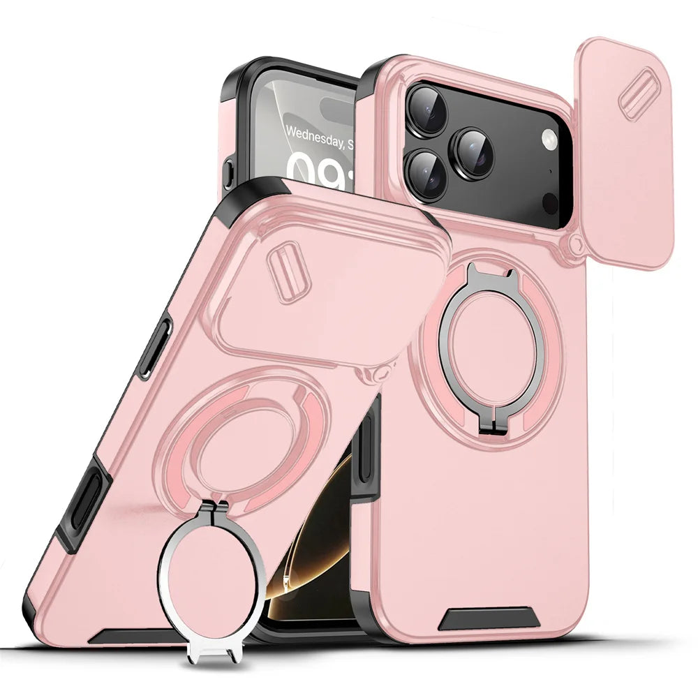 Premium Magnetic Stand Phone Case for iPhone, Full Camera Protection, All Around Protection Phone Case, Shockproof Protection Phone Case