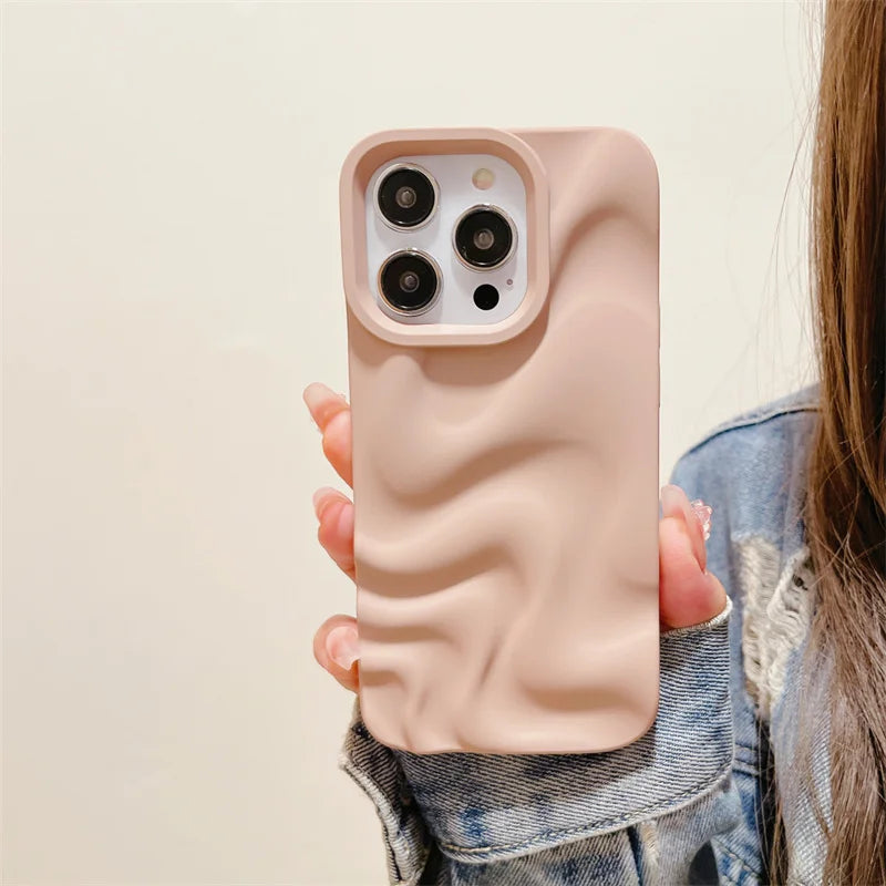 Luxury 3D Wave Case For iPhone, Soft Shockproof Back Cover, All Around Protection