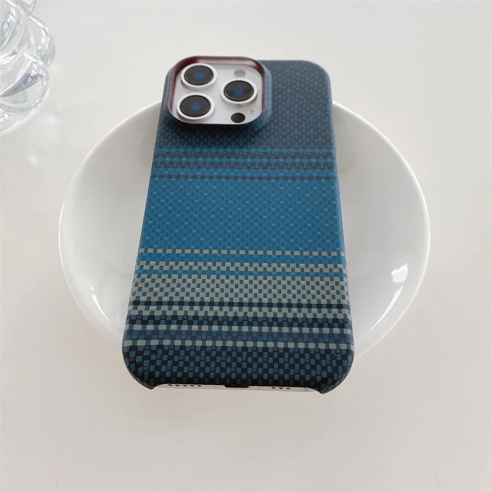 Ultra-Thin Kevlar Aramid Case for your iPhone. MagSafe Ready. Lightweight. Premium Feel.