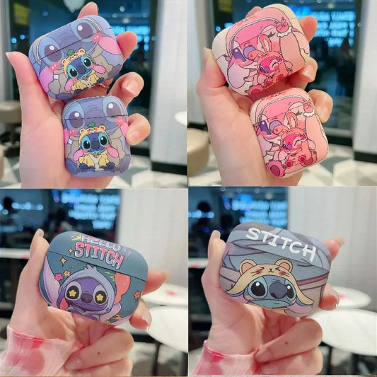 Premium Earphone Accessories For Air Pods, Cartoon Stitch Cover, Unique Design Earphone