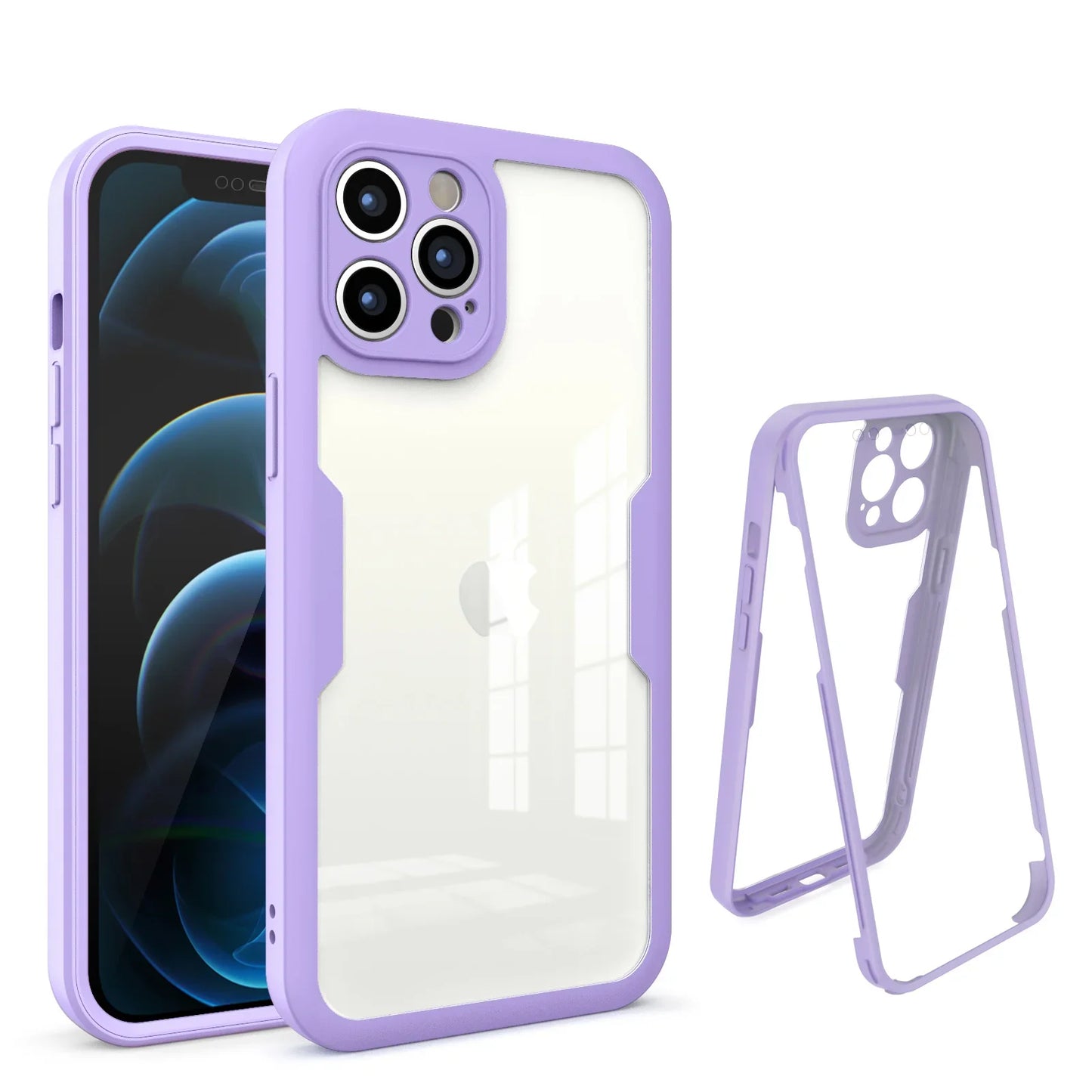 High Quality iPhone Case ,360 Protection Case, Full Cover Camera Lens and Screen Protection, Anti-Fingerprint and Shock-protection